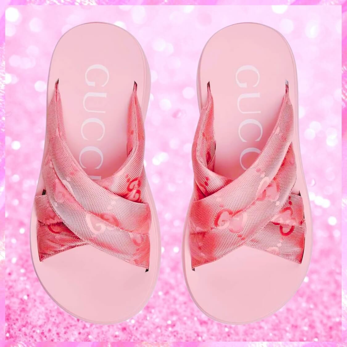 Jacquard Platform Slides In Pink