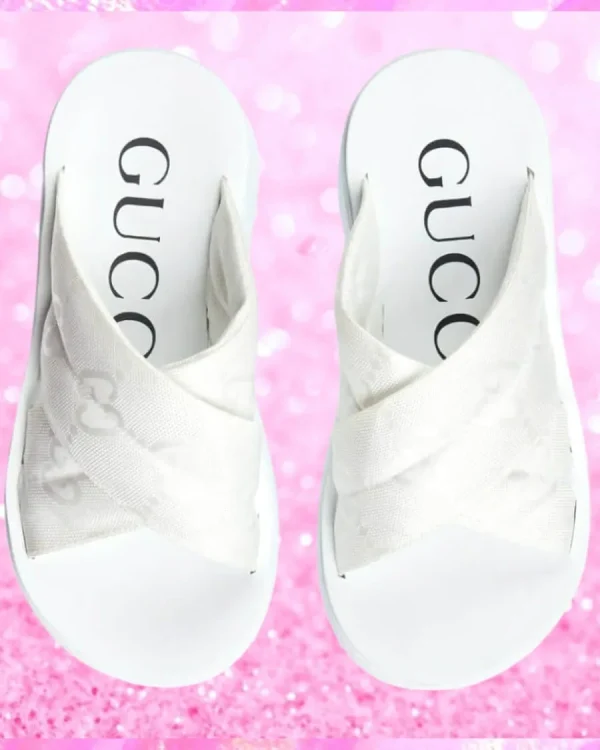Jacquard Platform Slides In White