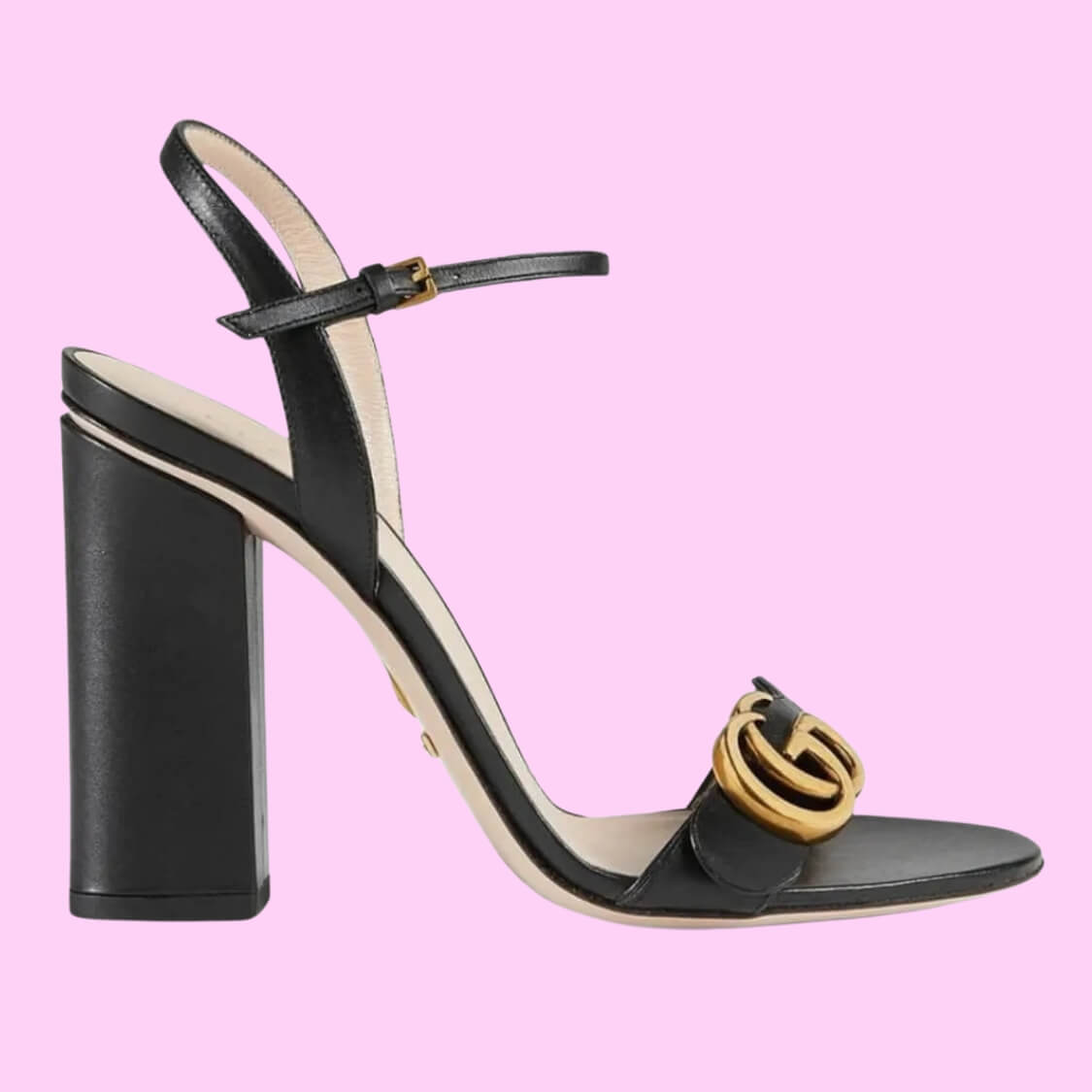 Marmont Leather Platform Sandals In Black