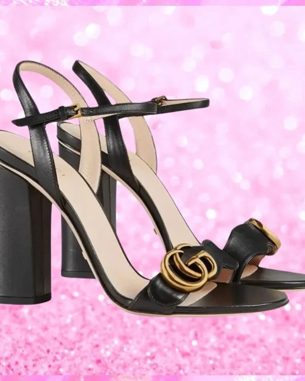Marmont Leather Platform Sandals In Black