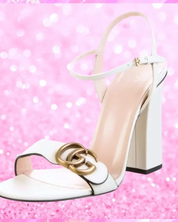 Marmont Leather Sandals In White