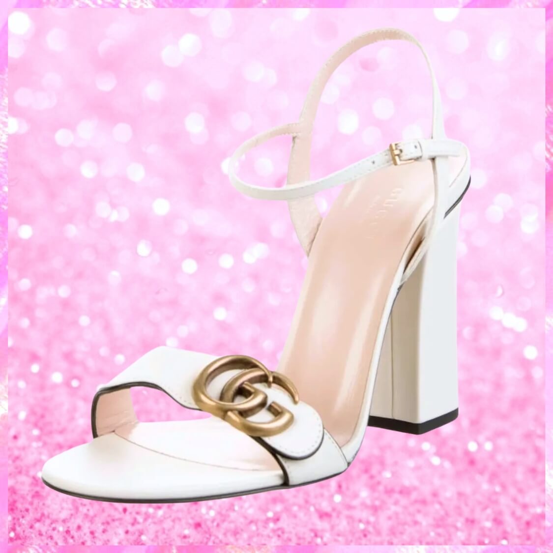Marmont Leather Sandals In White
