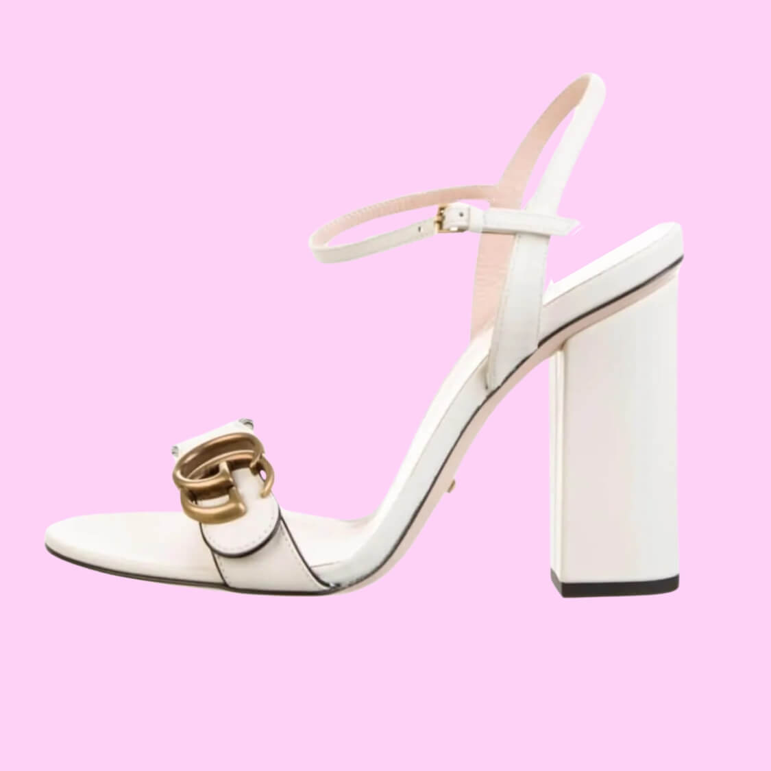 Marmont Leather Sandals In White