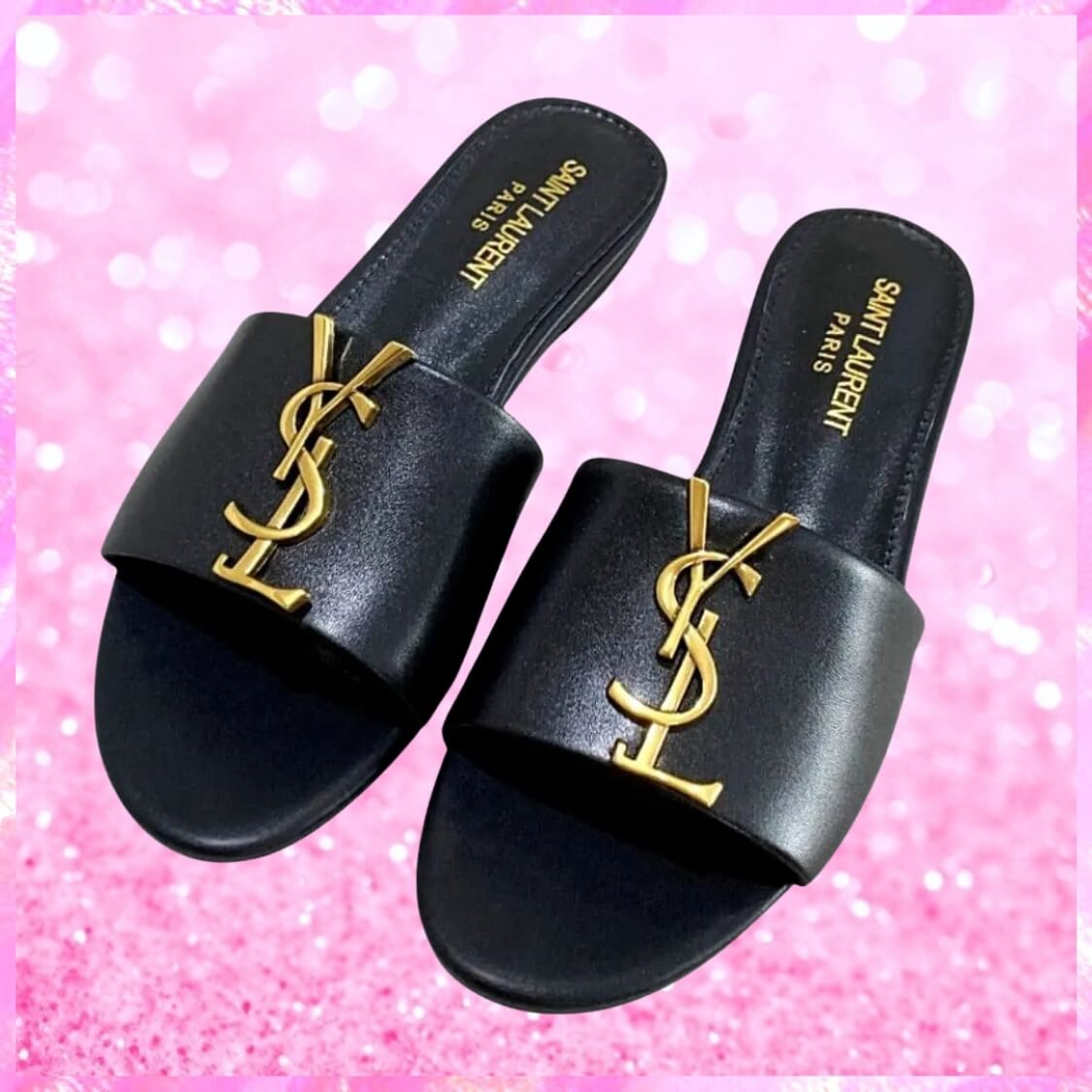 Metal Logo Flat Mule Sandals