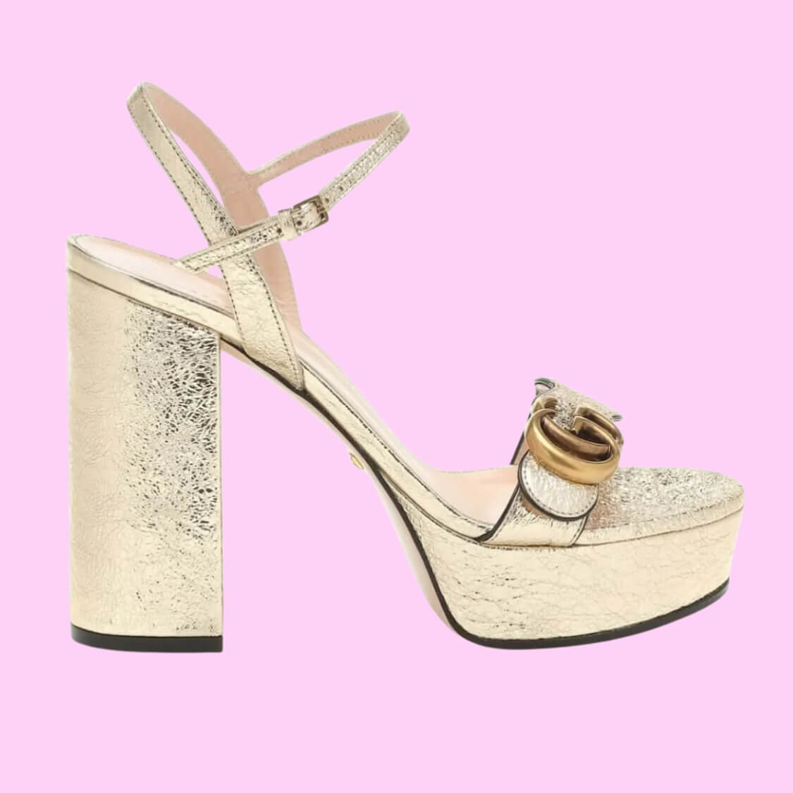 Metallic Leather Platform Sandals