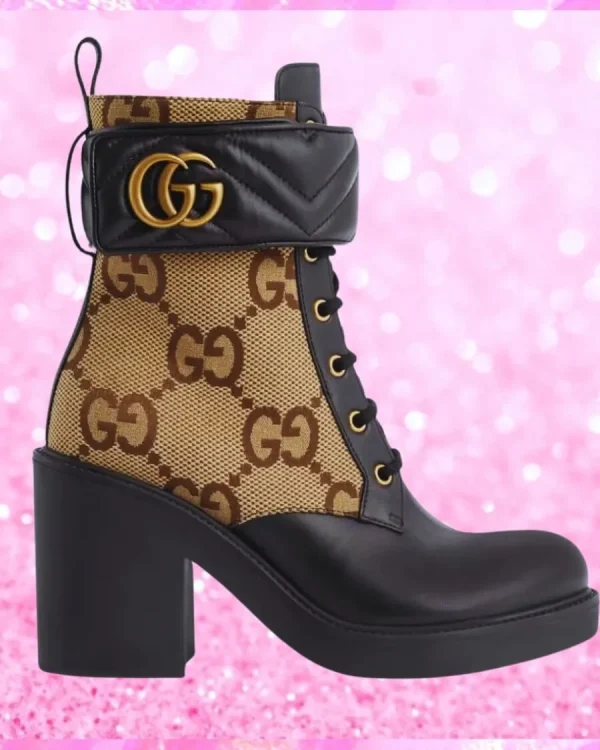 Monogrammed Marmont Ankle Boots In Beige