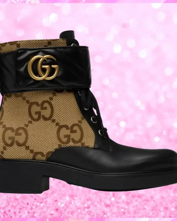 Monogram Marmont Ankle Boots In Beige