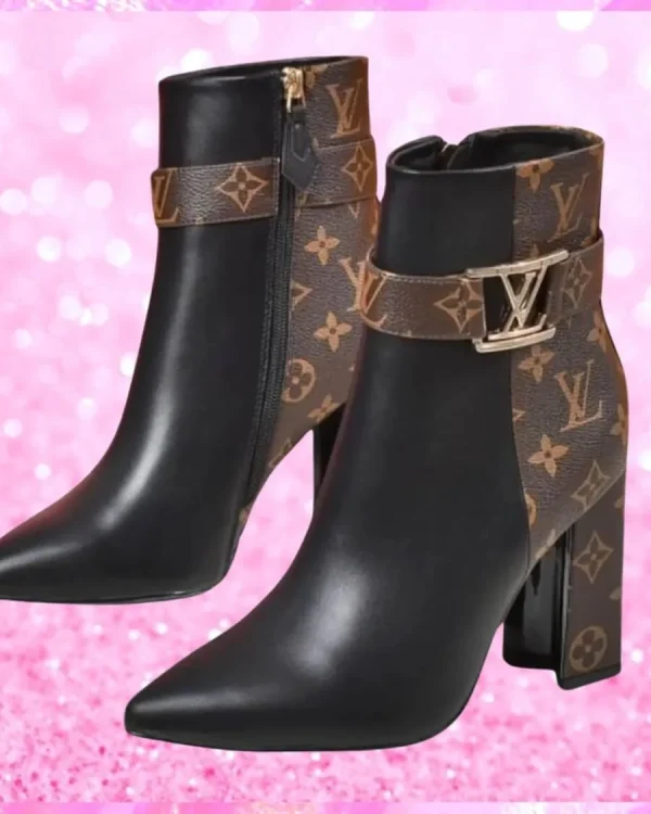 Monogram Strap Ankle Boots