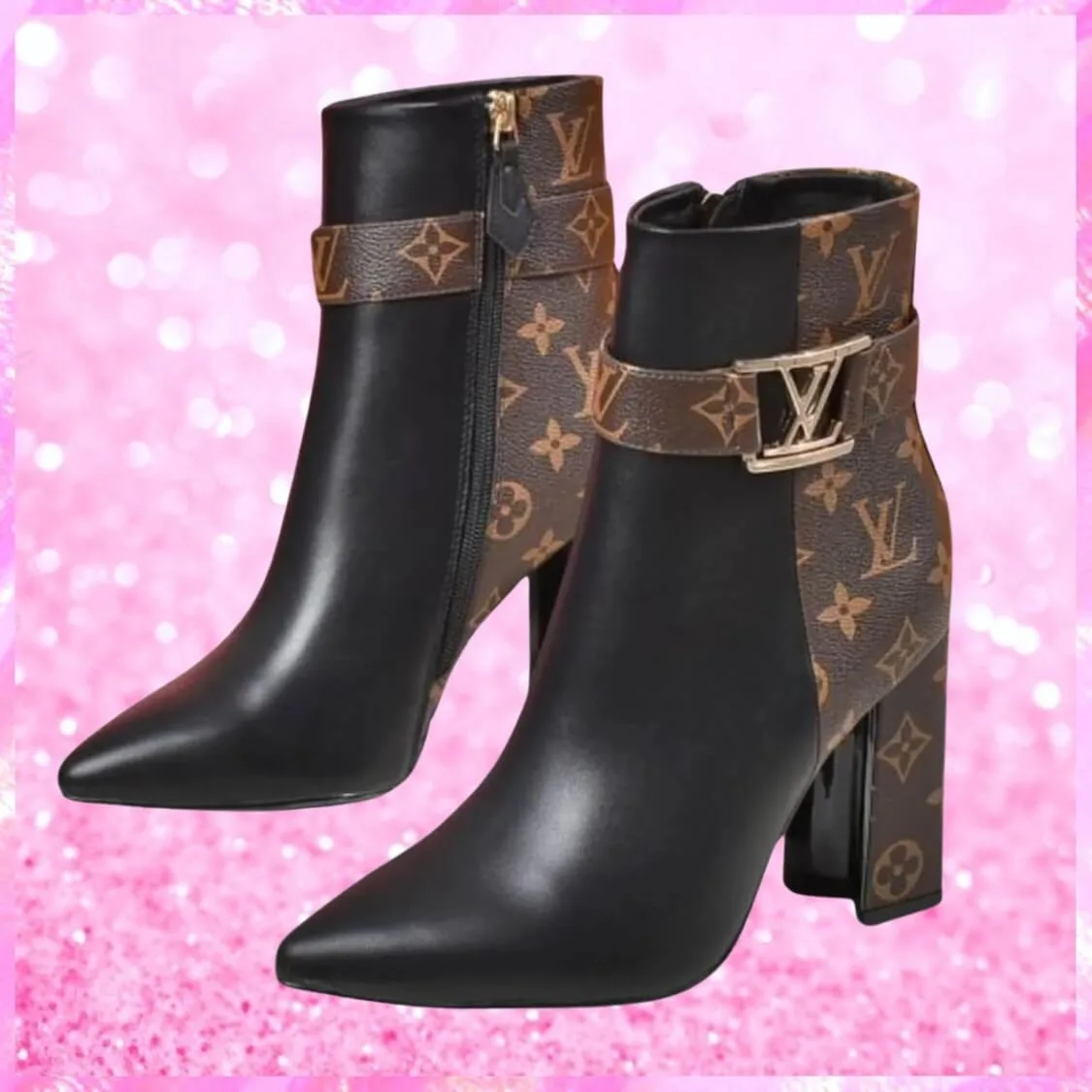 Monogram Strap Ankle Boots