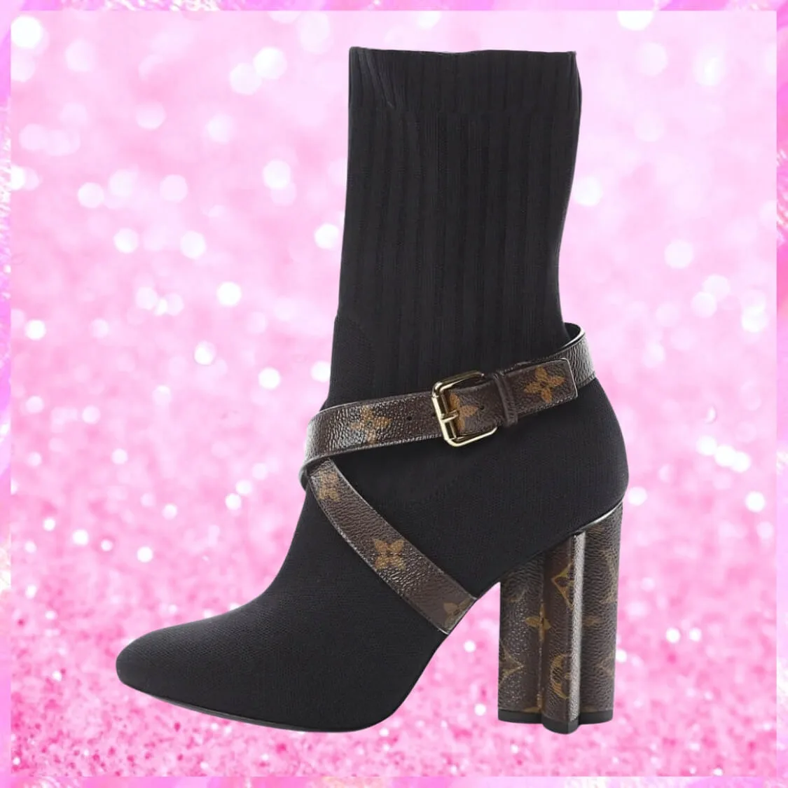Monogram Stretch Fabric Silhouette Ankle Boots