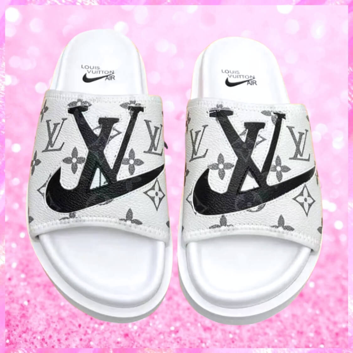 Monogram Swoosh Slide Sandals In White