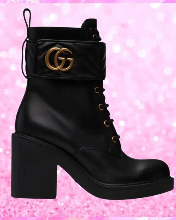 Monogrammed Marmont Ankle Boots In Black