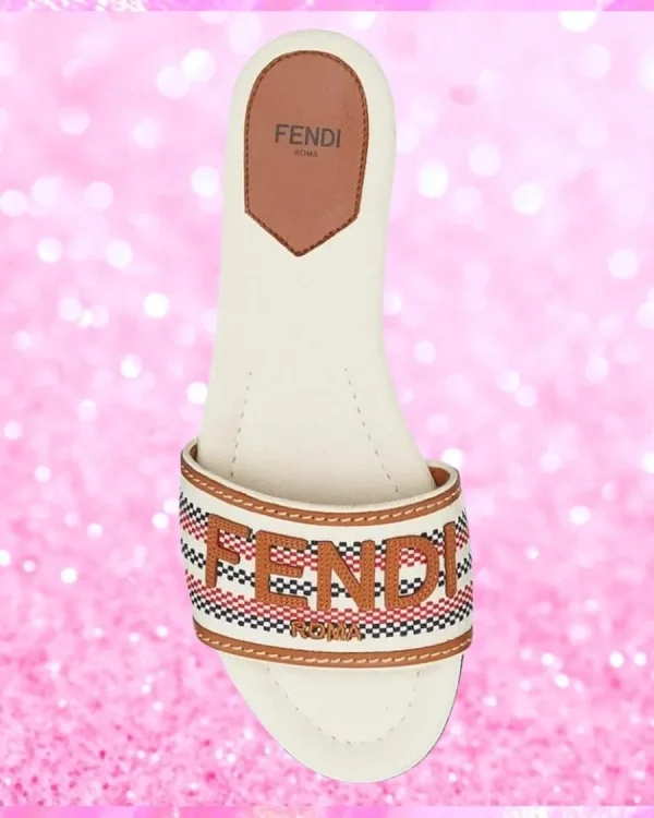 Signature Canvas Leather Logo Slides