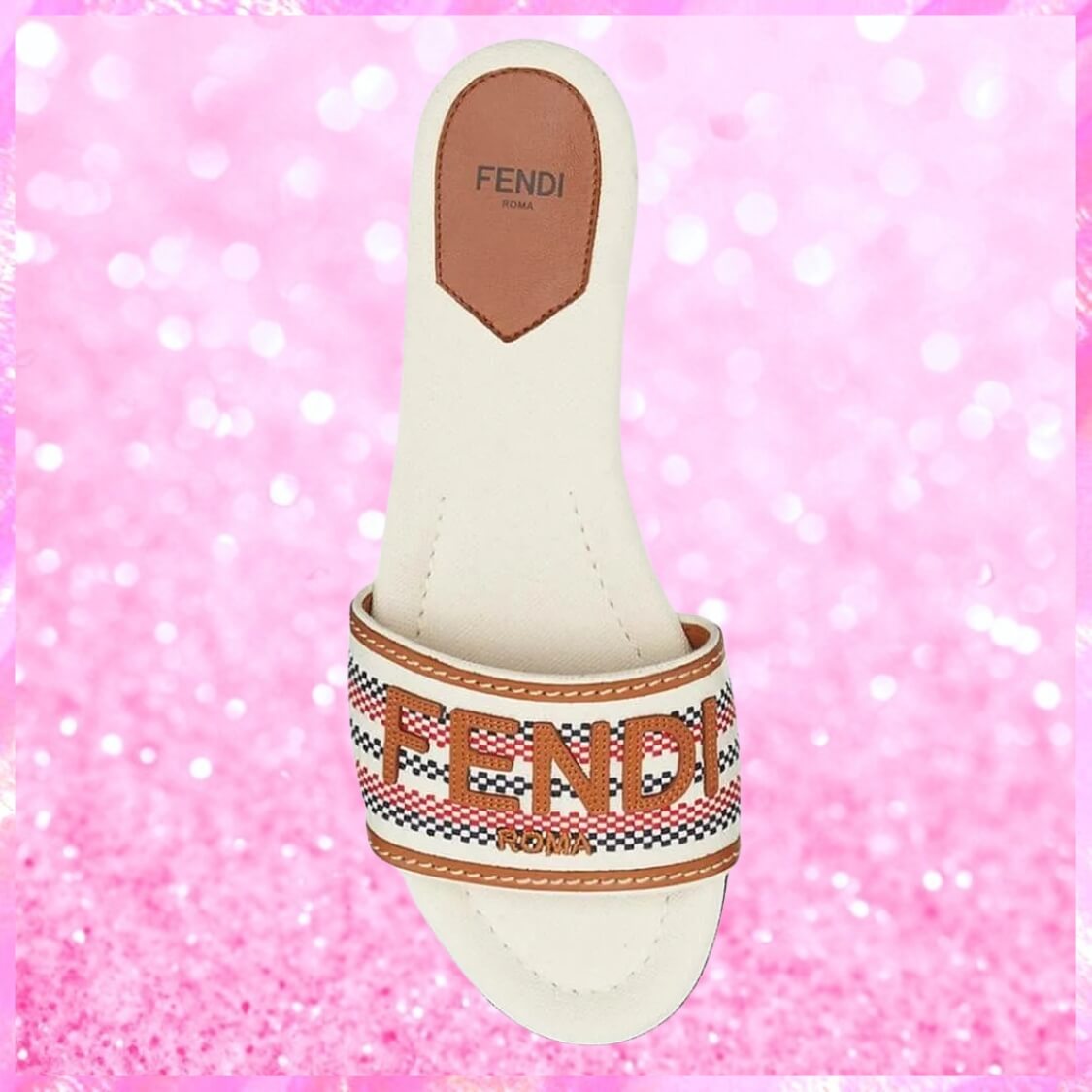 Signature Canvas Leather Logo Slides