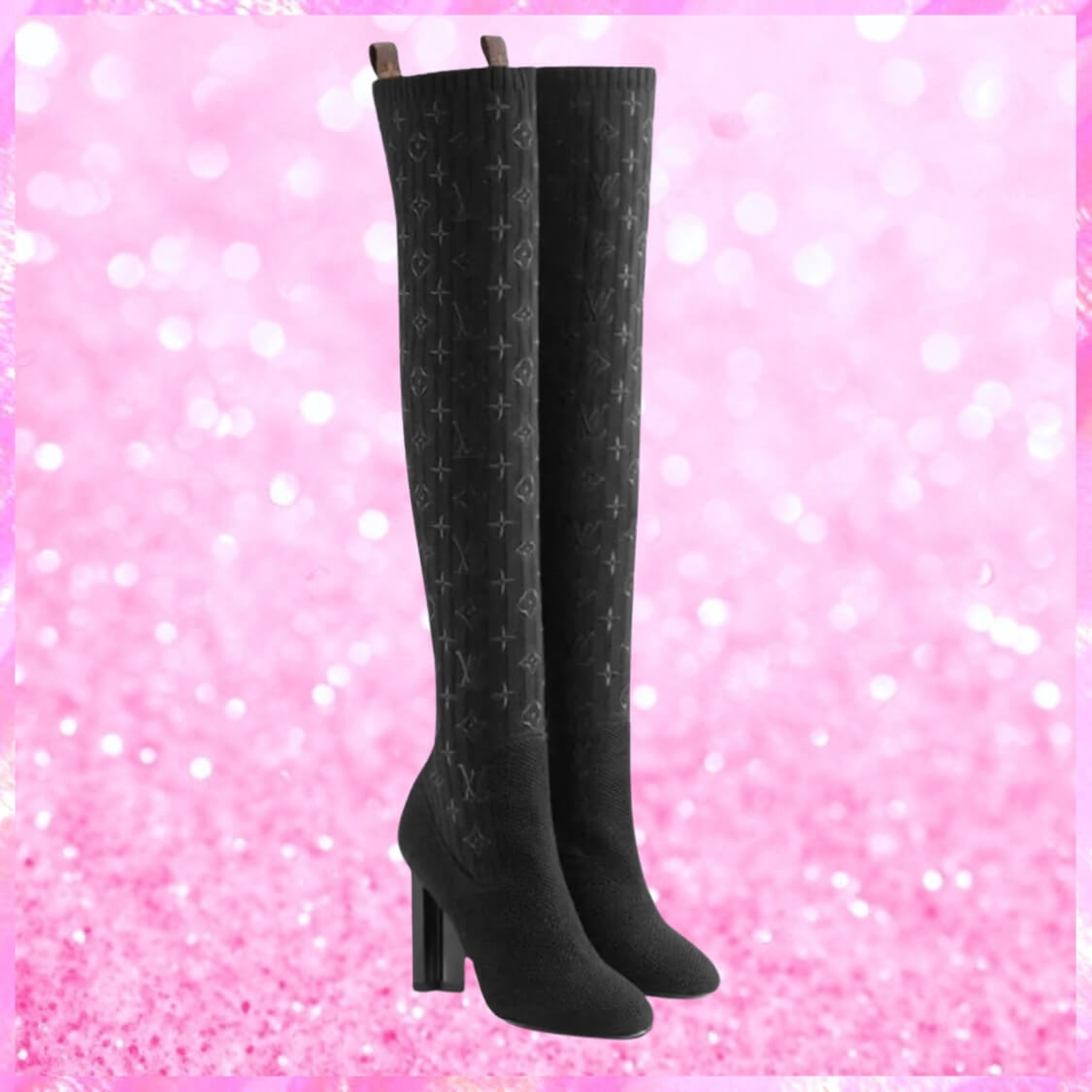 Stretch Fabric Silhouette Over Knee Boots