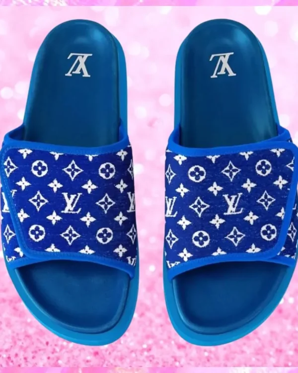 Velcro Strap Miami Mule Sandals In Blue