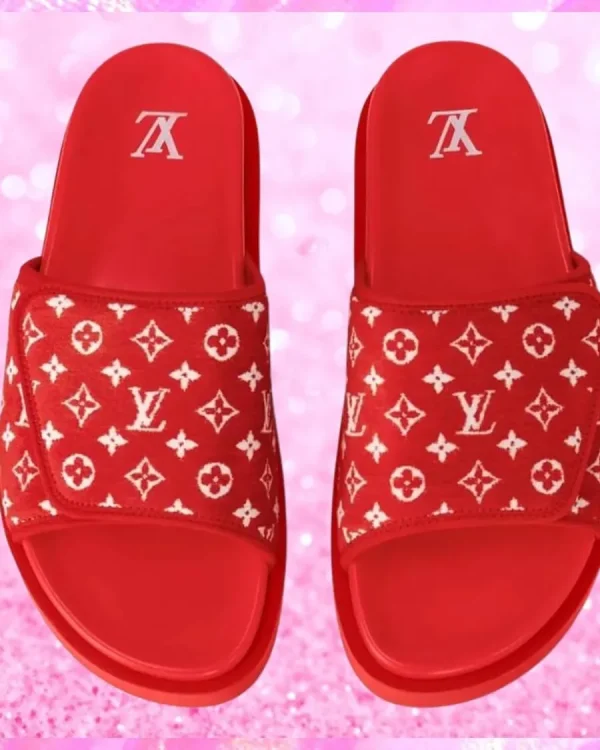 Velcro Strap Miami Mule Sandals In Red