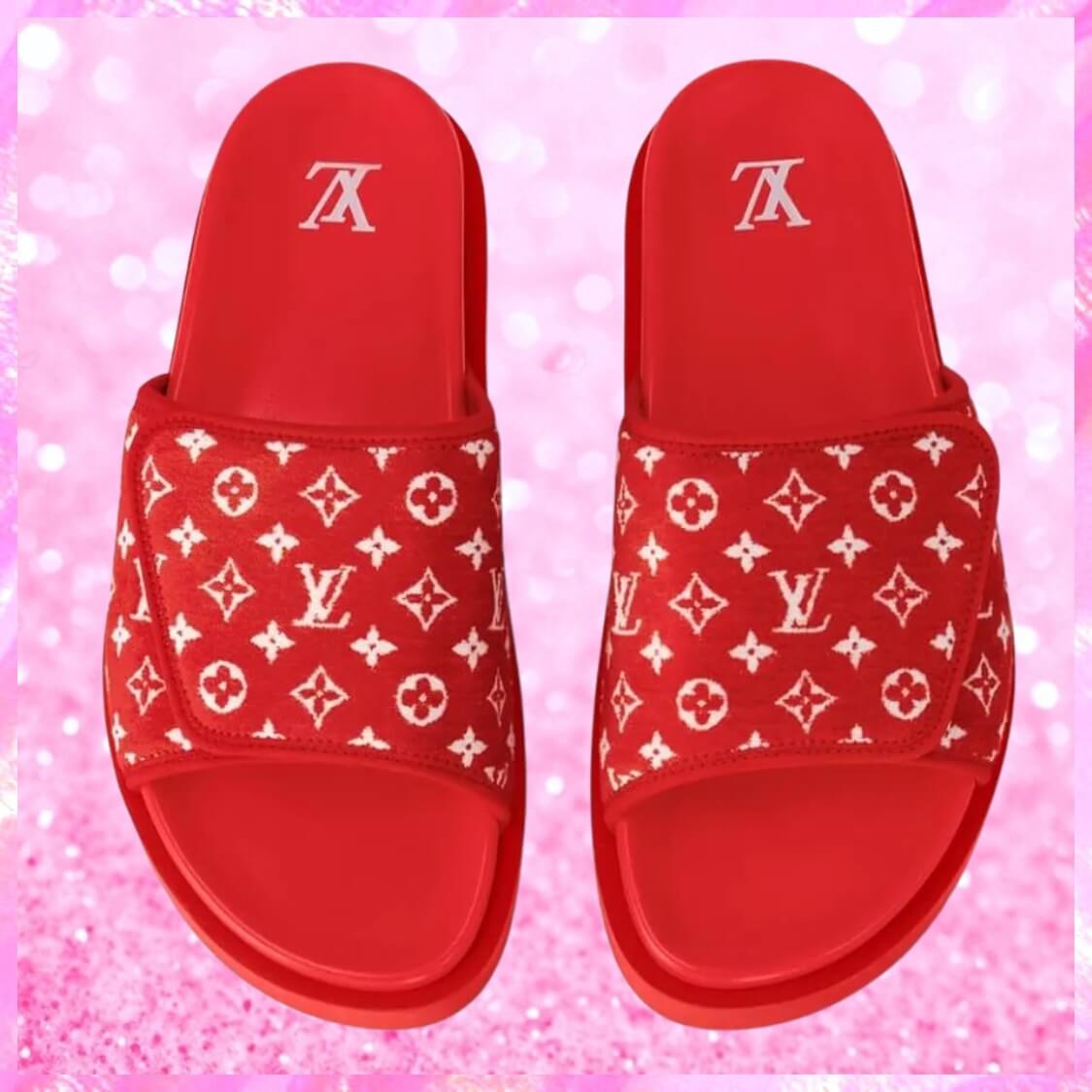 Velcro Strap Miami Mule Sandals In Red