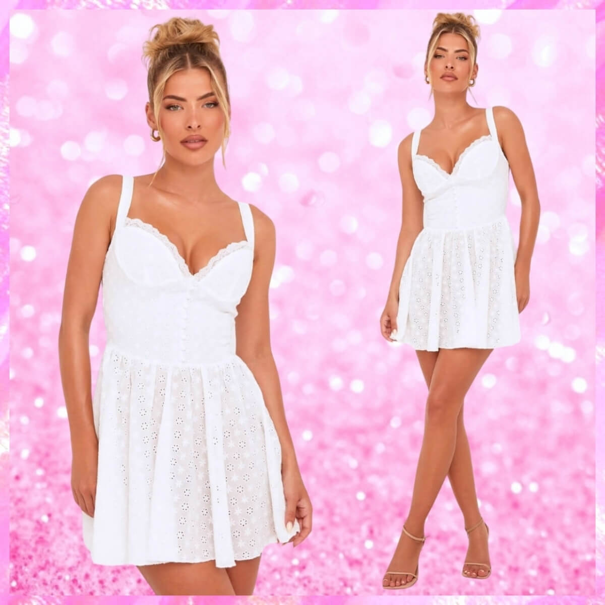 Corset Mini Dress In White