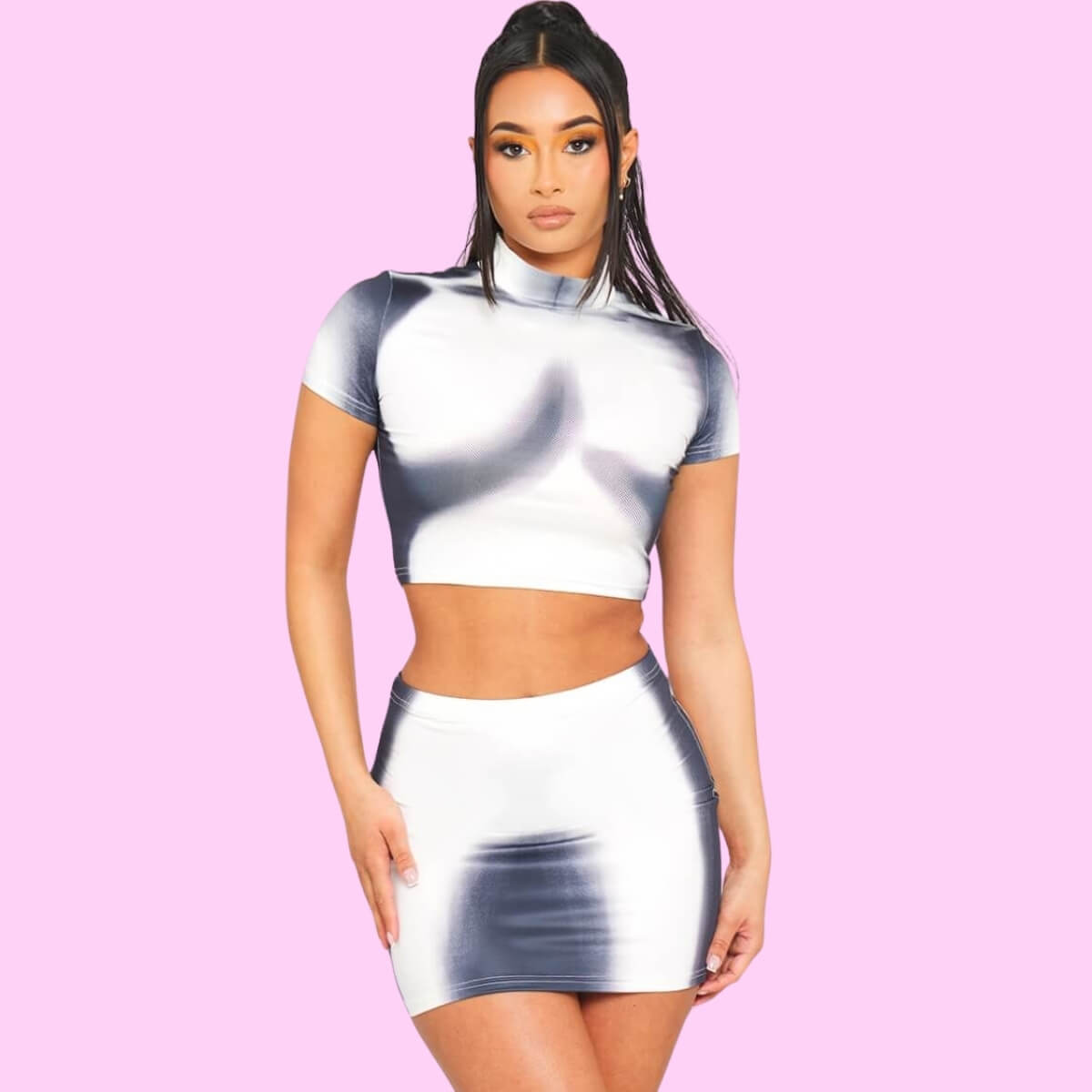 Crop Top And Mini Skirt Set