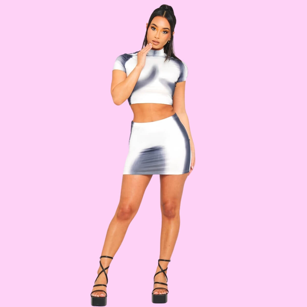 Crop Top And Mini Skirt Set