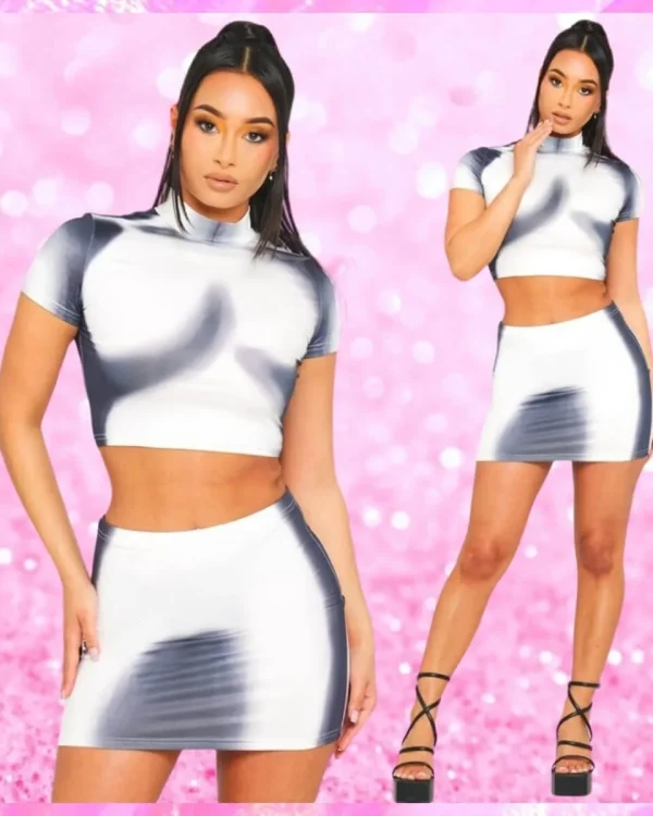 Crop Top And Mini Skirt Set