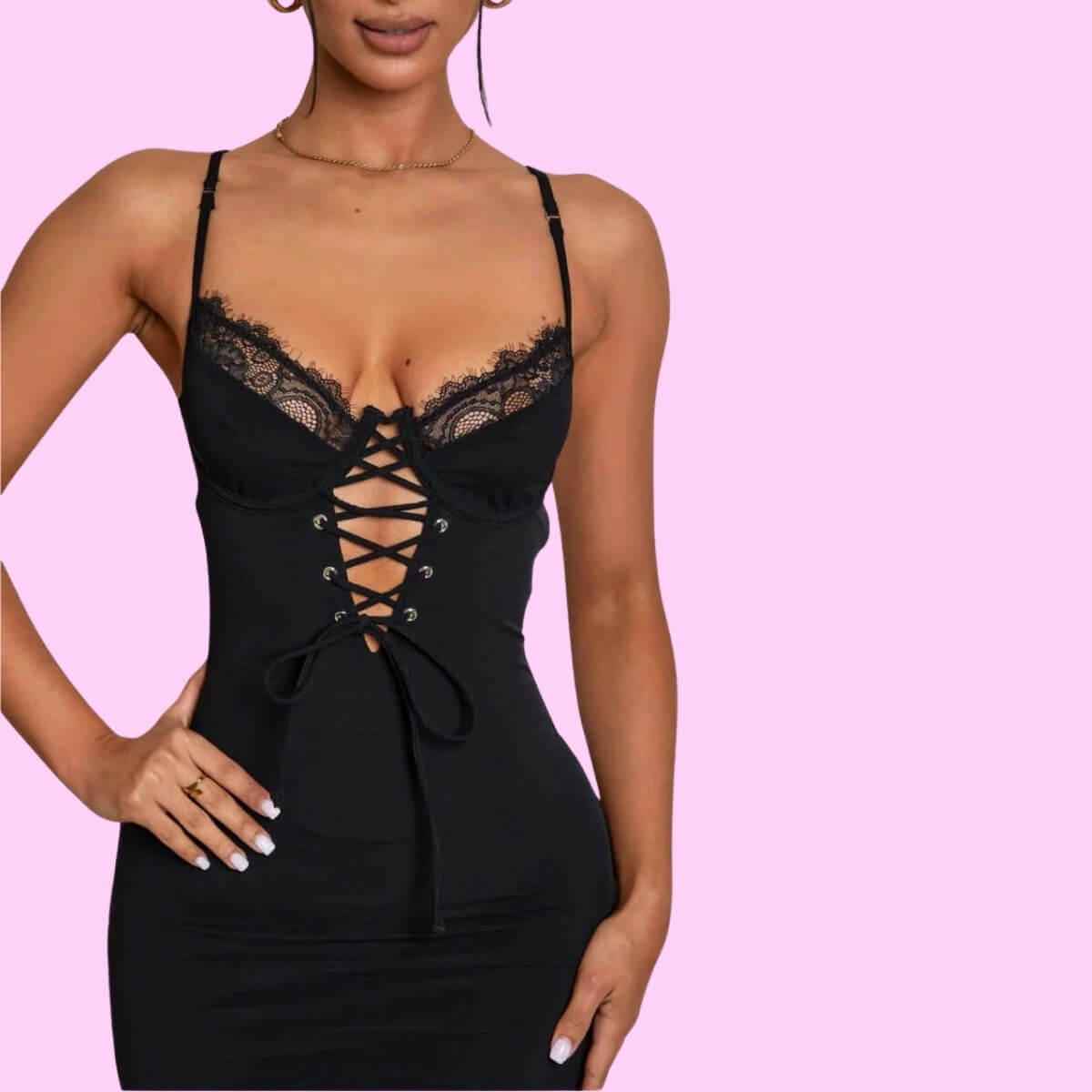 Lace Cup Corset Dress