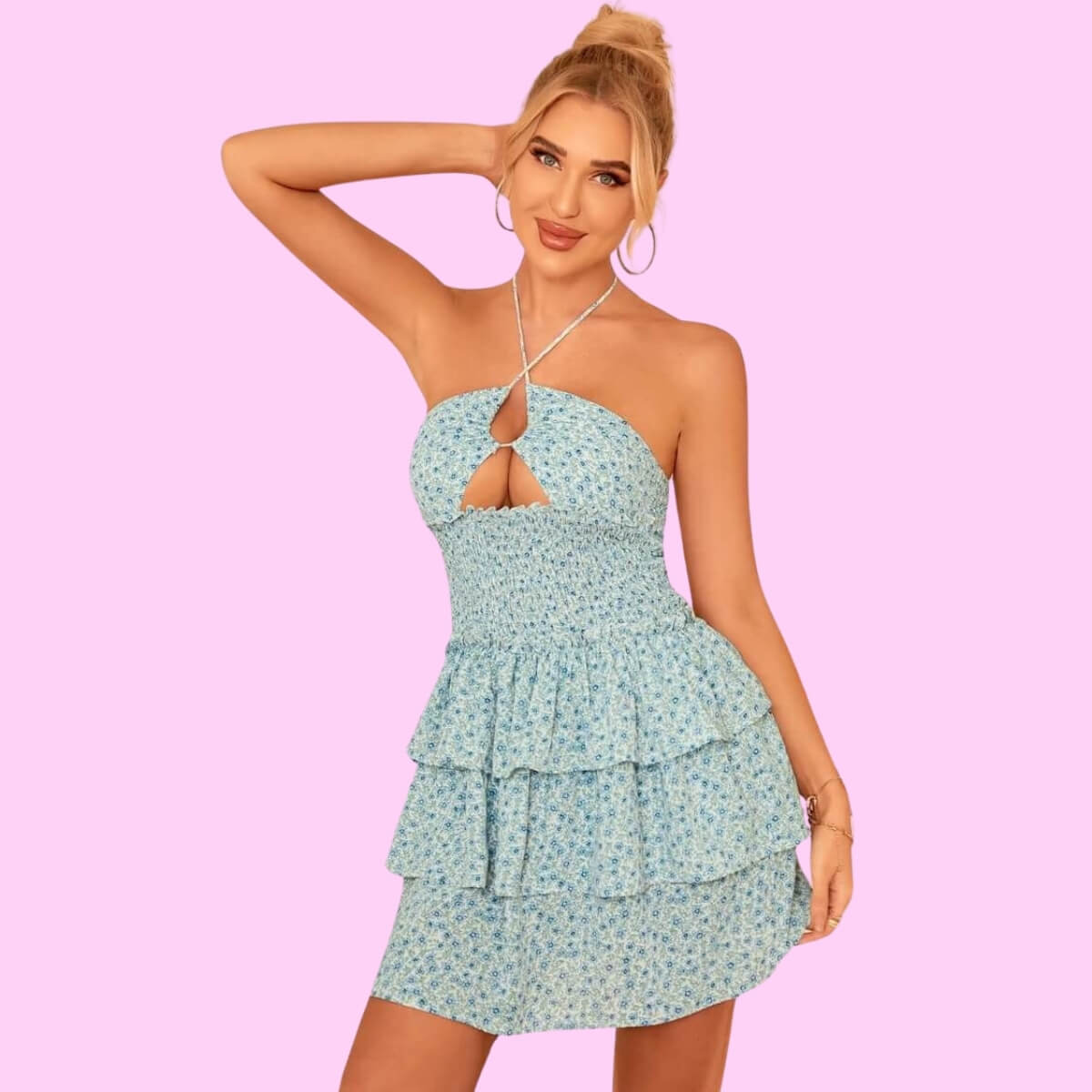Smock Floral Print Dress