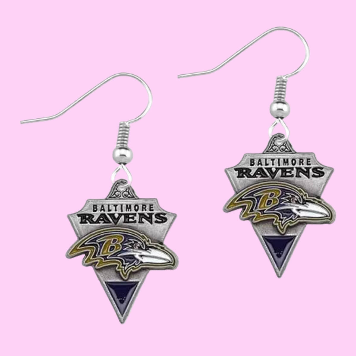 Football Team Logo Earrings Baltimore Ravens