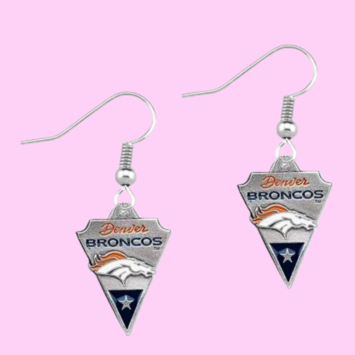 Football Team Logo Earrings Denver Broncos