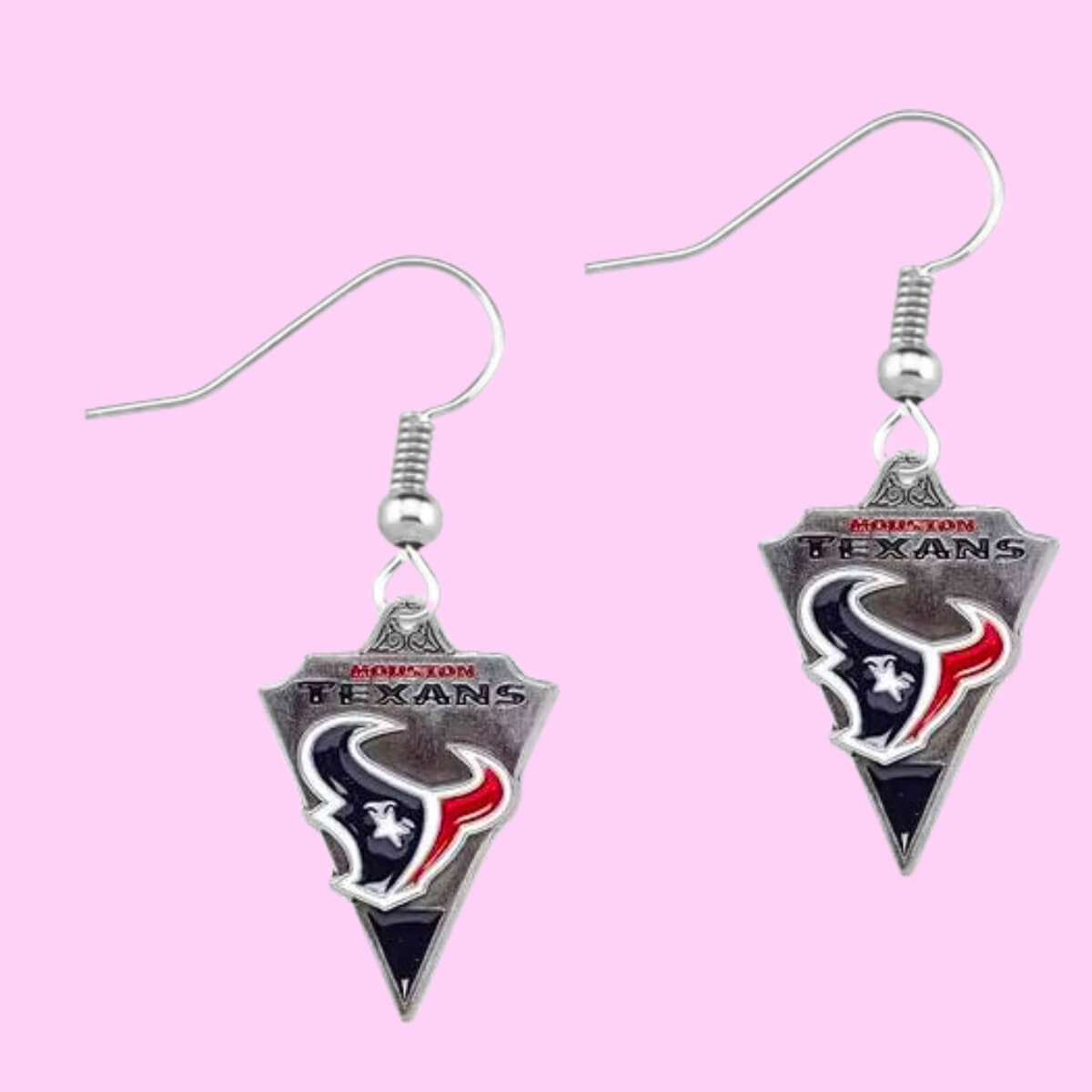 Football Team Logo Earrings Houston Texans