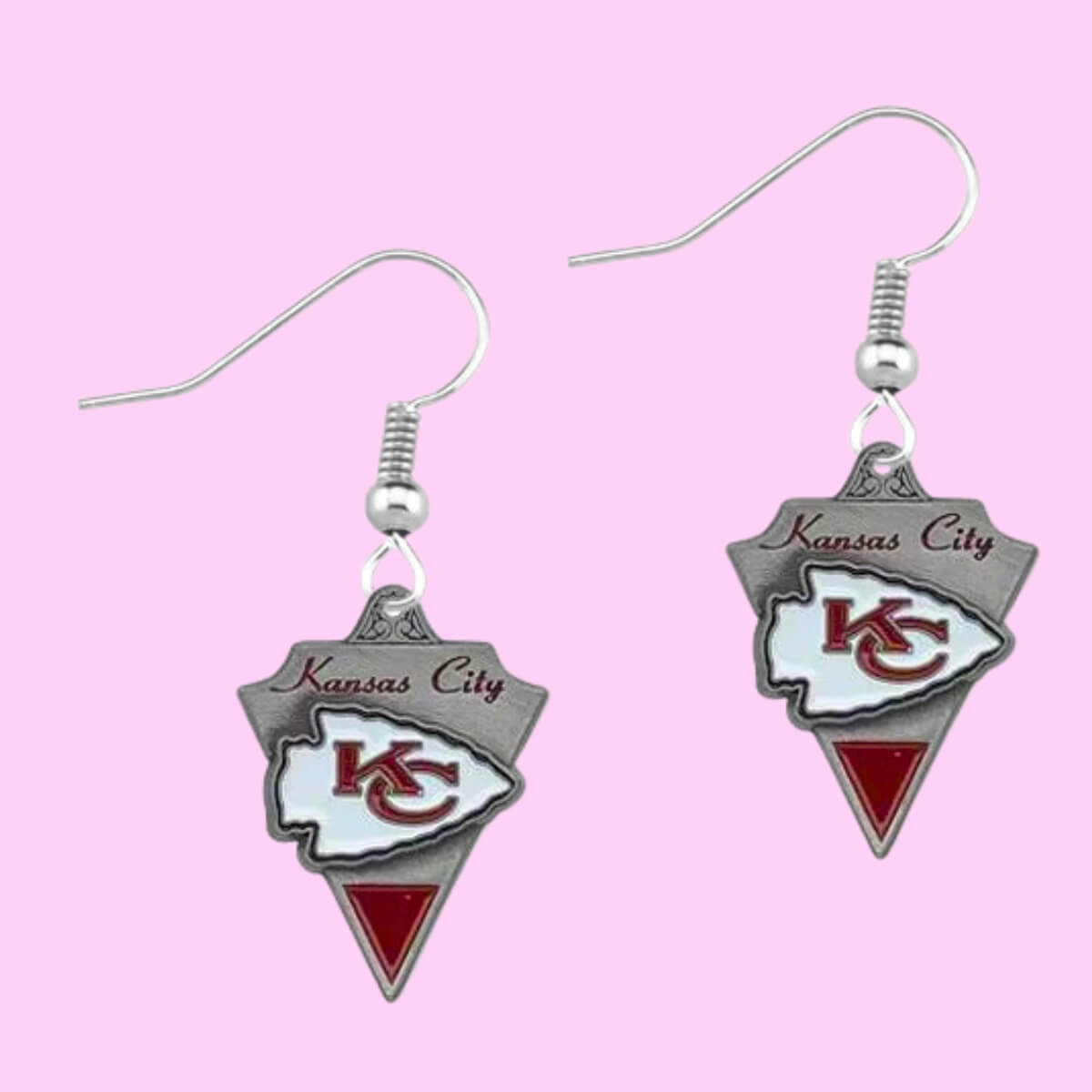 Football Team Logo Earrings Kansas City Chiefs