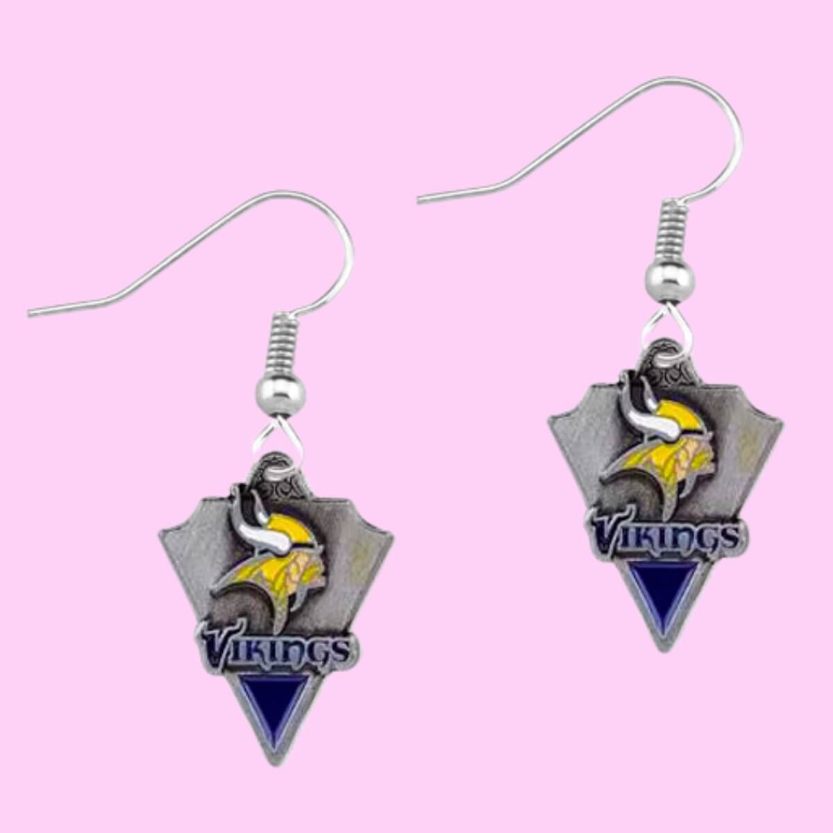 Football Team Logo Earrings Minnesota Vikings