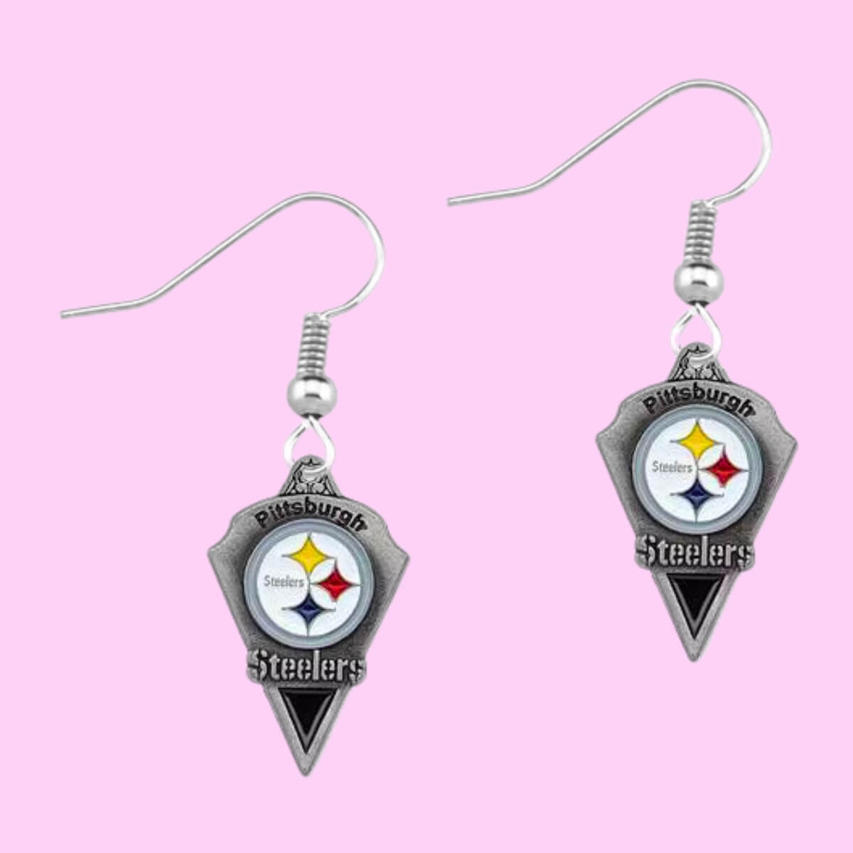 Football Team Logo Earrings Pittsburgh Steelers