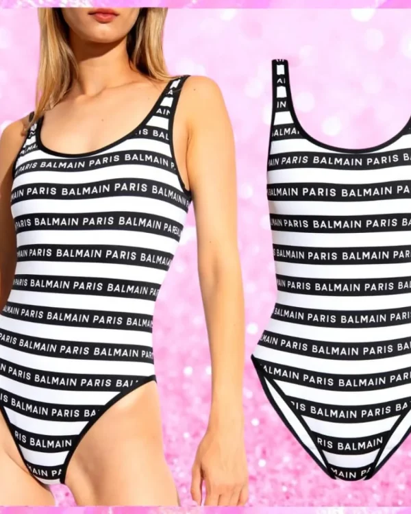 Balmain Designer One Piece Swimsuit, Balmain Swimsuit, luxury swimwear brands, designer bikini sets