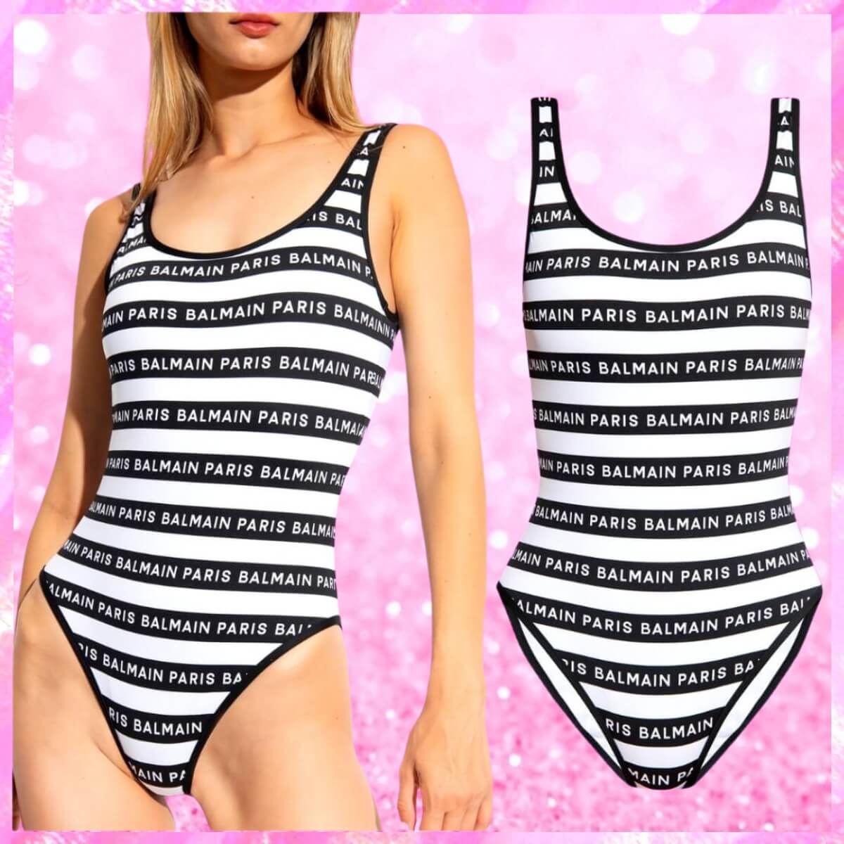 Balmain Designer One Piece Swimsuit, Balmain Swimsuit, luxury swimwear brands, designer bikini sets