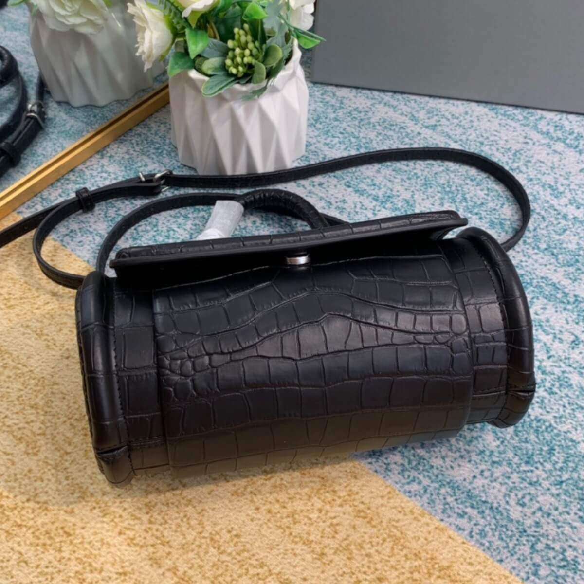 Balenciaga Designer Embossed Barrel Bag, Balenciaga Handbag, Designer Handbag, Cheap Designer Handbag, Designer Handbag