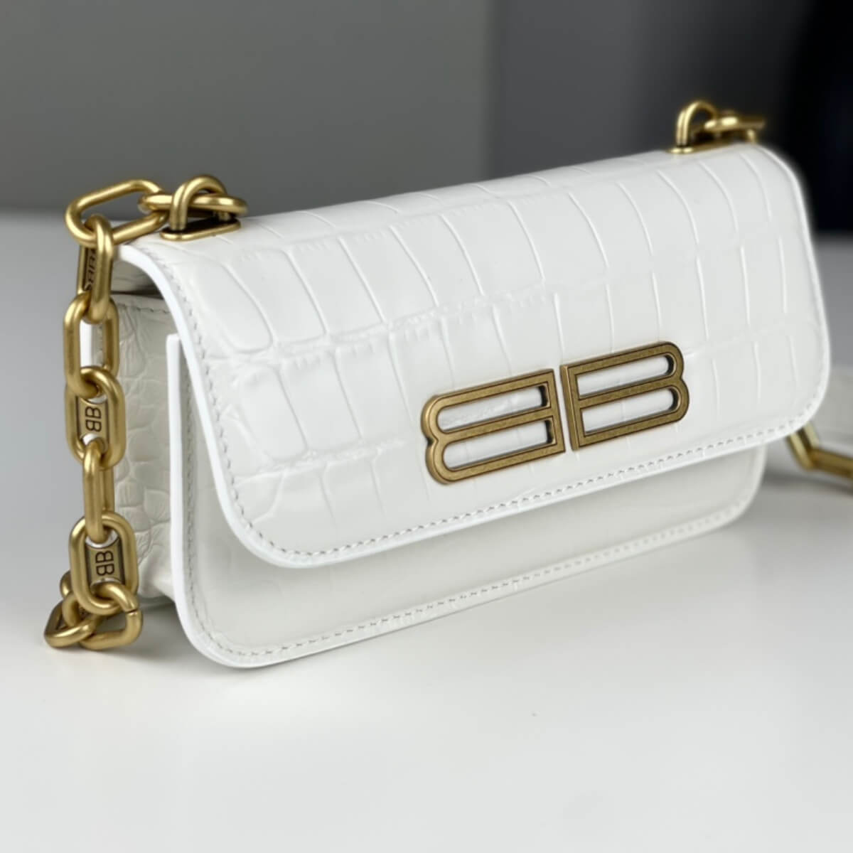 Balenciaga Designer Embossed Gossip Chain Handbag, Balenciaga Handbag, Designer Handbag, Cheap Designer Handbag, Designer Handbag