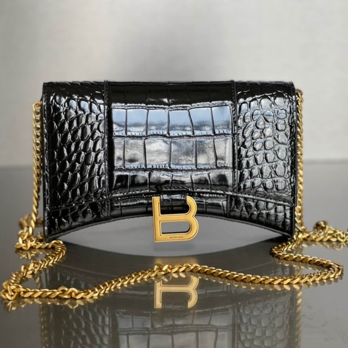 Balenciaga Designer Hourglass Chain Handbag, Balenciaga Handbag, Designer Handbag, Cheap Designer Handbag, Designer Handbag