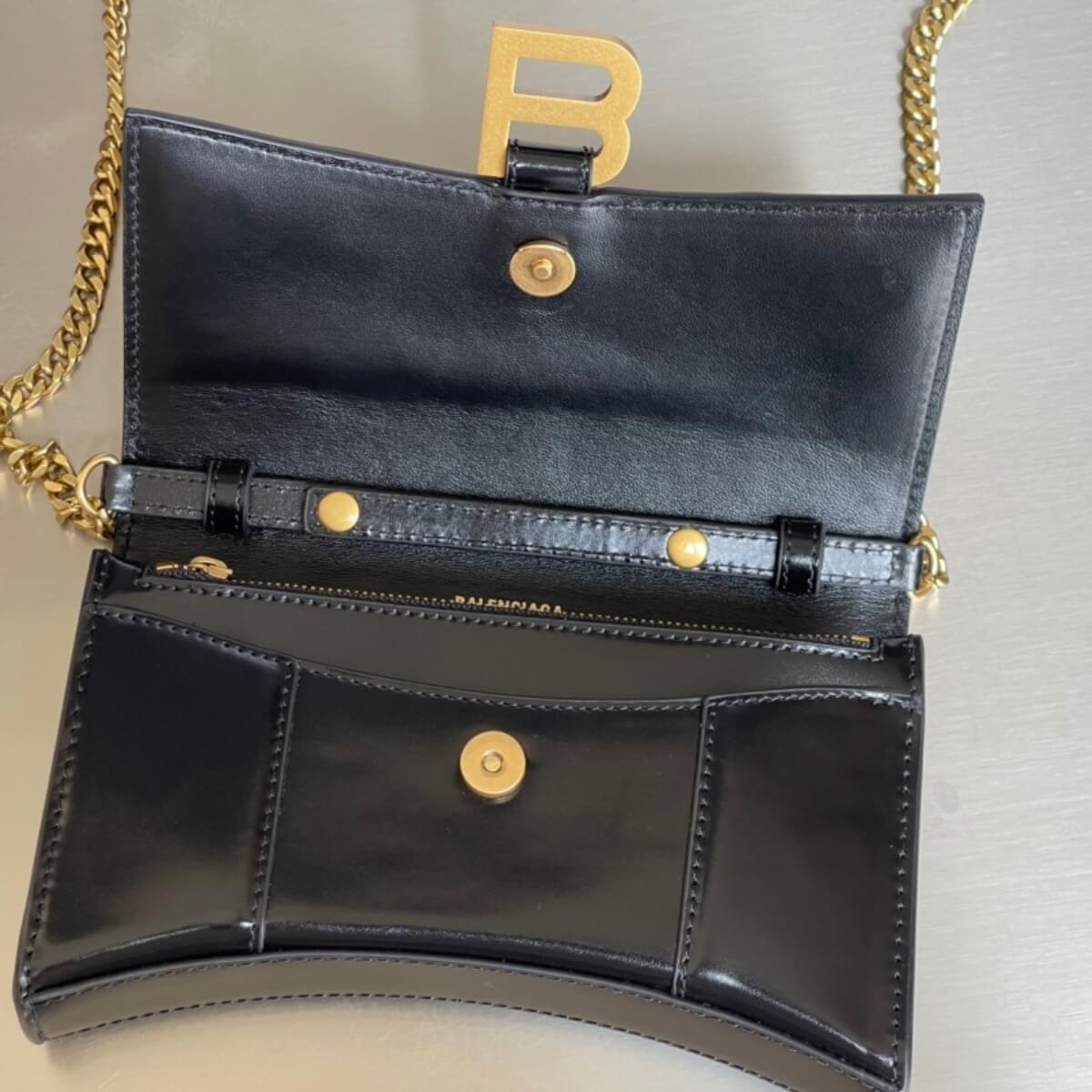 Balenciaga Designer Smooth Hourglass Chain Handbag, Balenciaga Handbag, Designer Handbag, Cheap Designer Handbag, Designer Handbag