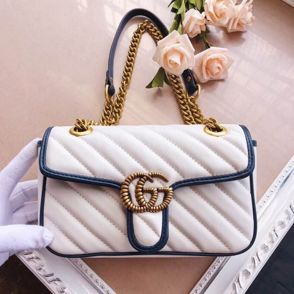 Burberry Designer Double G Marmont Shoulder Bag, Burberry Handbag, Designer Handbag, Cheap Designer Handbag, Designer Handbag