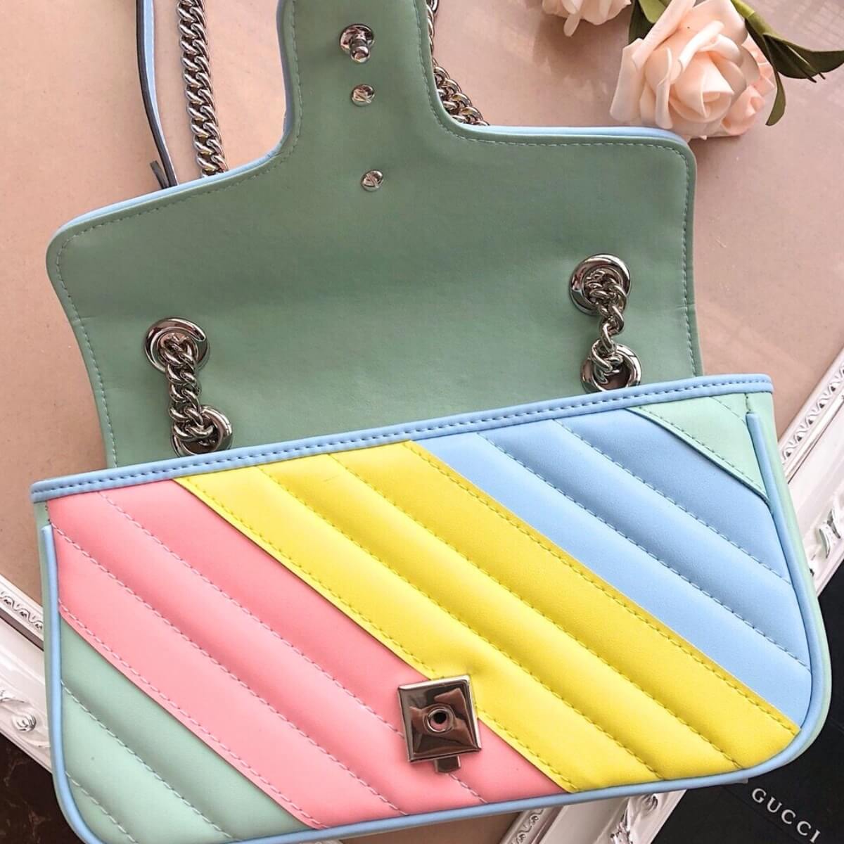 Burberry Designer GG Multicolor Matelassé Shoulder Bag, Burberry Handbag, Designer Handbag, Cheap Designer Handbag, Designer Handbag