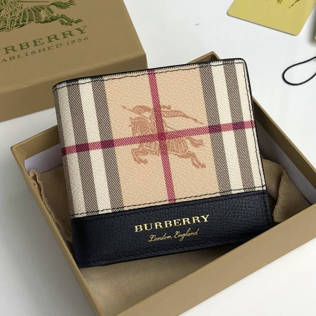 Burberry Designer Haymarket Check Bifold Wallet, Burberry Handbag, Designer Handbag, Cheap Designer Handbag, Designer Handbag