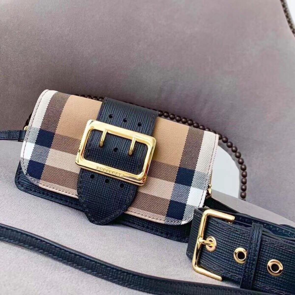 Burberry Designer House Check Bridle Madison Buckle Bag, Burberry Handbag, Designer Handbag, Cheap Designer Handbag, Designer Handbag