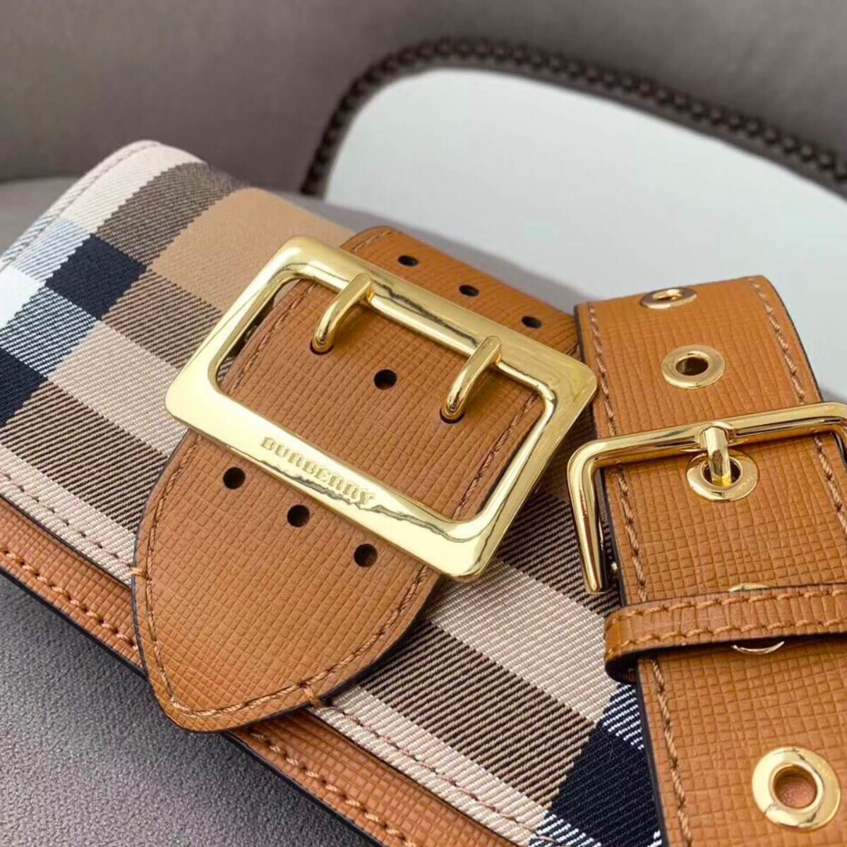 Burberry Designer House Check Bridle Madison Buckle Bag, Burberry Handbag, Designer Handbag, Cheap Designer Handbag, Designer Handbag