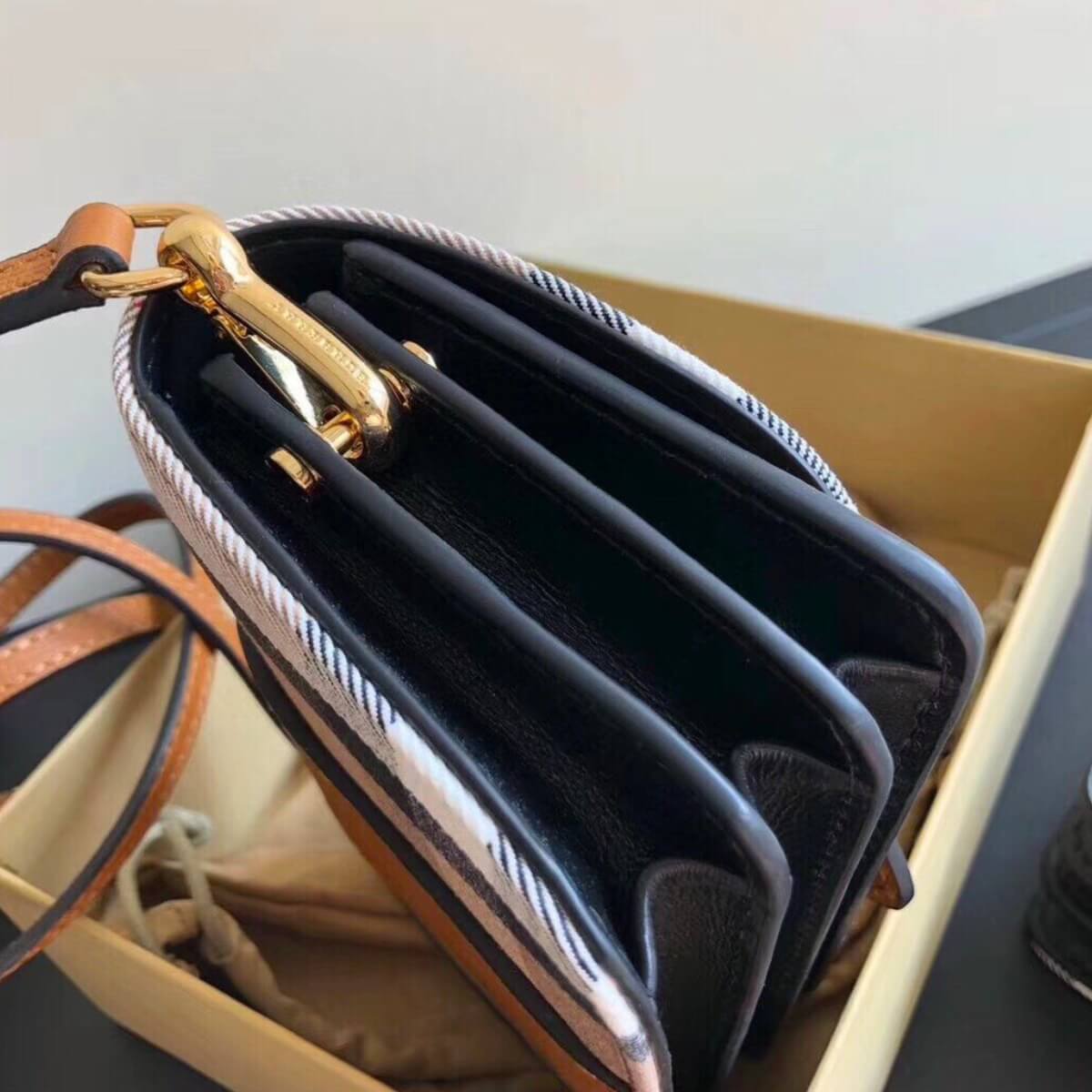 Burberry Designer House Check Bridle Madison Buckle Bag, Burberry Handbag, Designer Handbag, Cheap Designer Handbag, Designer Handbag