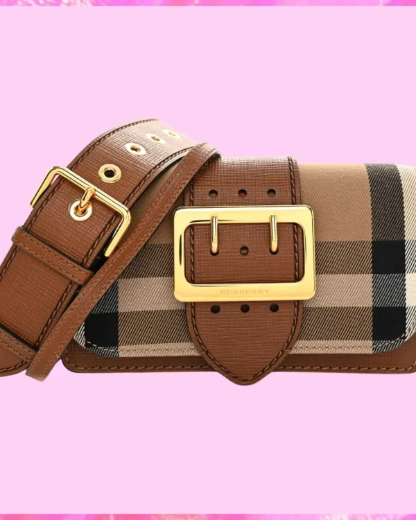 Burberry Designer House Check Bridle Madison Buckle Bag, Burberry Handbag, Designer Handbag, Cheap Designer Handbag, Designer Handbag