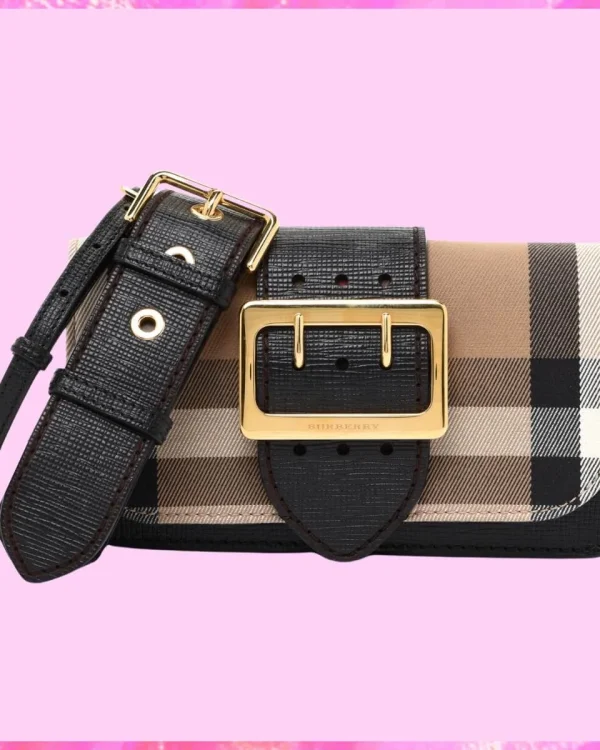 Burberry Designer House Check Bridle Madison Buckle Bag, Burberry Handbag, Designer Handbag, Cheap Designer Handbag, Designer Handbag