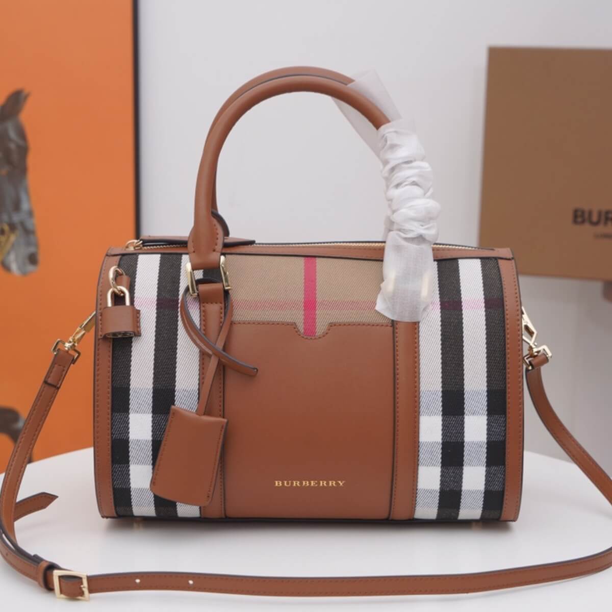 Burberry Designer House Check Sartorial Handbag, Burberry Handbag, Designer Handbag, Cheap Designer Handbag, Designer Handbag