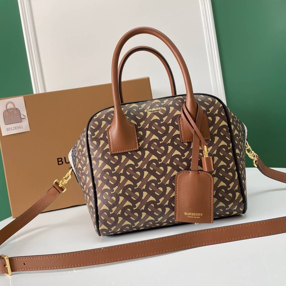 Burberry Designer Monogram B-Stripe Cube Bag, Burberry Handbag, Designer Handbag, Cheap Designer Handbag, Designer Handbag